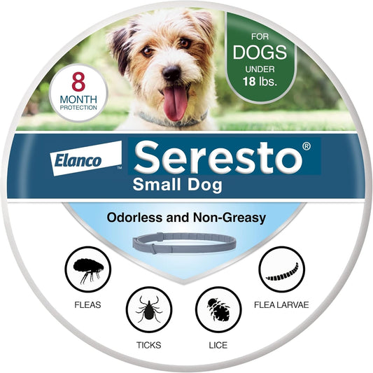 Small Dog Vet-Recommended Flea & Tick Treatment & Prevention Collar for Dogs Under 18 lbs. | 8 Months Protection